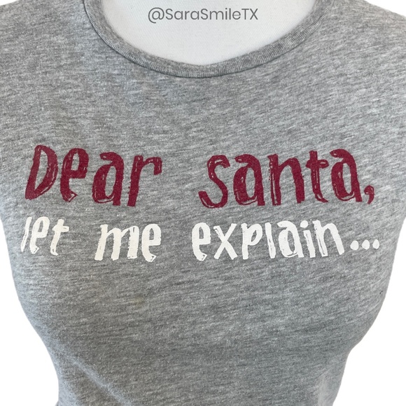 NEXT ERA - Dear Santa, Let Me Explain - Gray Graphic Christmas Fitted T-Shirt - Picture 11 of 12